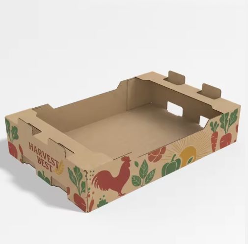 Recyclable Matte-laminated Embossed Corrugated Box for Agricultural Eggs, Vegetables & Chili